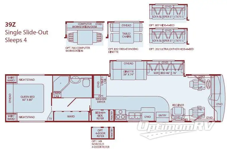 2005 Fleetwood Bounder Diesel 39Z Floorplan Photo