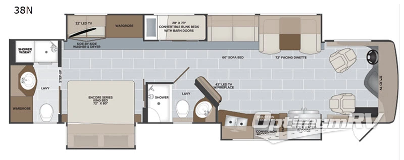 2020 Holiday Rambler Endeavor 38N Floorplan Photo