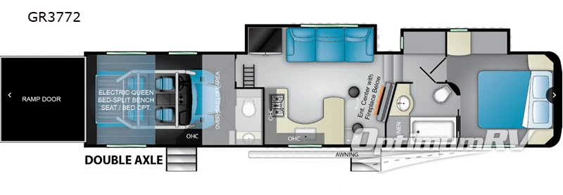 2019 Heartland Gravity GR3772 RV Floorplan Photo