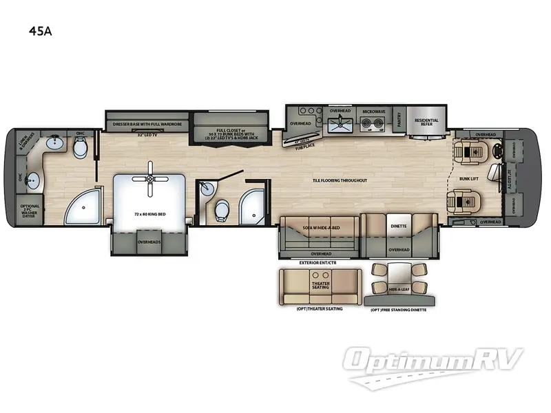 2022 Forest River Berkshire XLT 45A RV Floorplan Photo