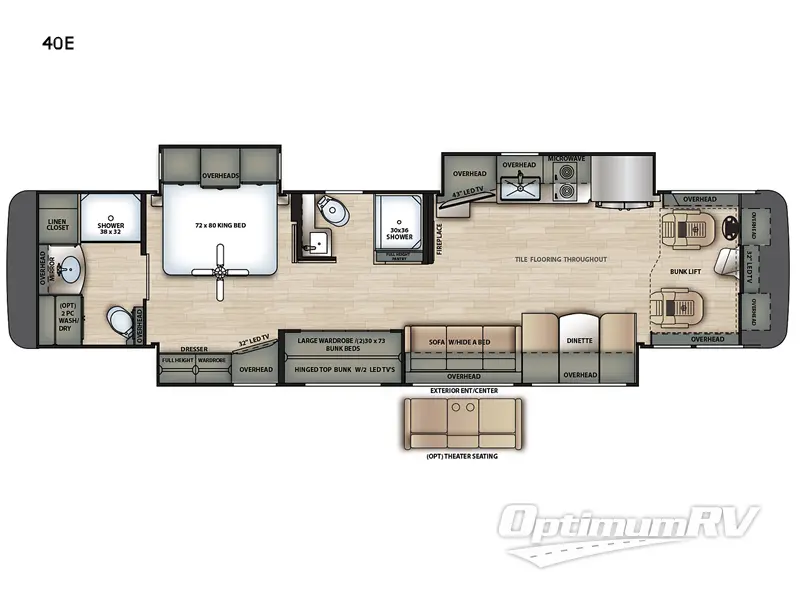 2022 Forest River Berkshire XL 40E RV Floorplan Photo
