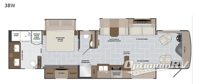 2019 Holiday Rambler Endeavor 38W Floorplan Photo