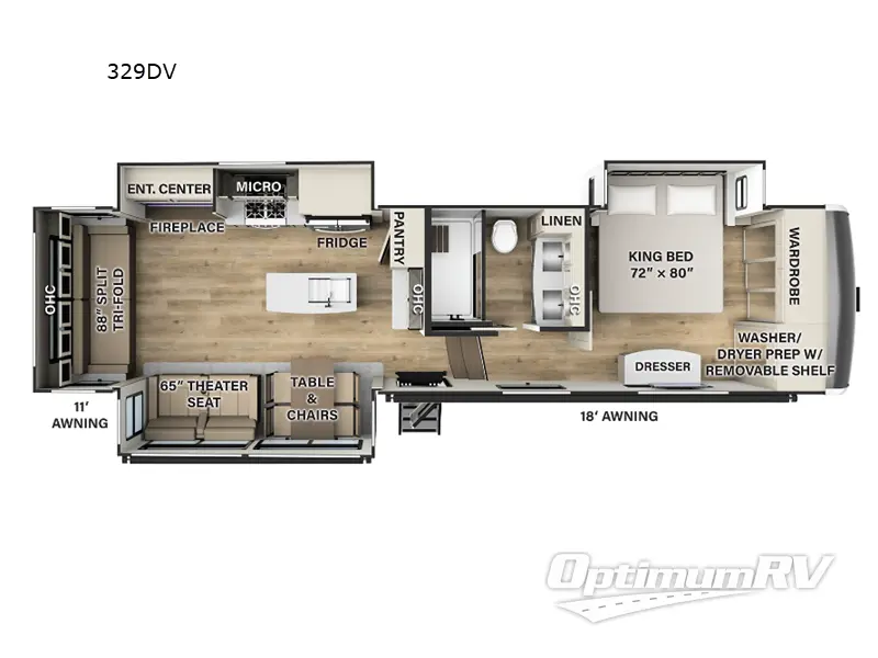2024 Palomino Columbus 329DV RV Floorplan Photo