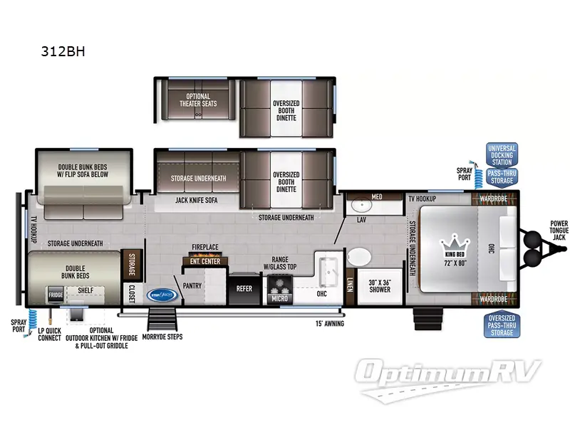 2024 East To West Della Terra 312BH RV Floorplan Photo