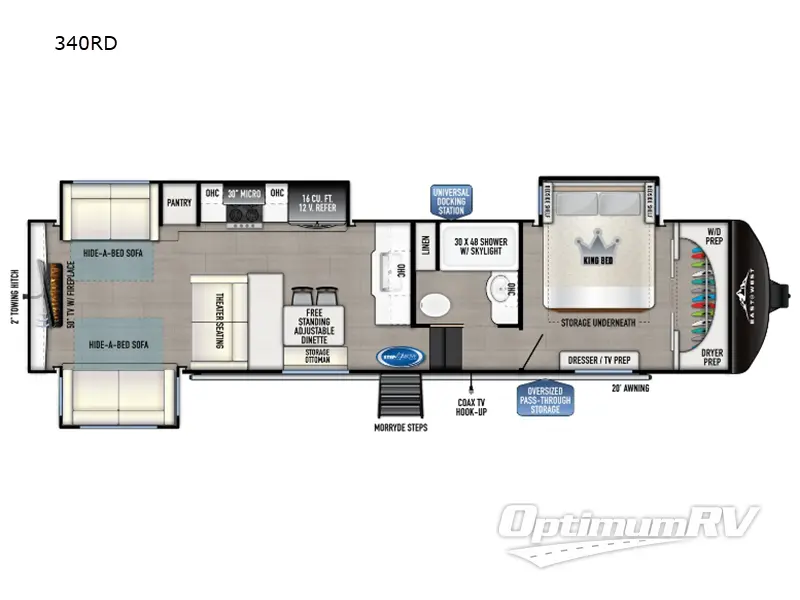 2024 East To West Tandara 340RD Floorplan Photo