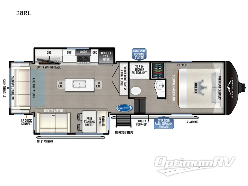 2024 East To West Tandara 28RL RV Floorplan Photo