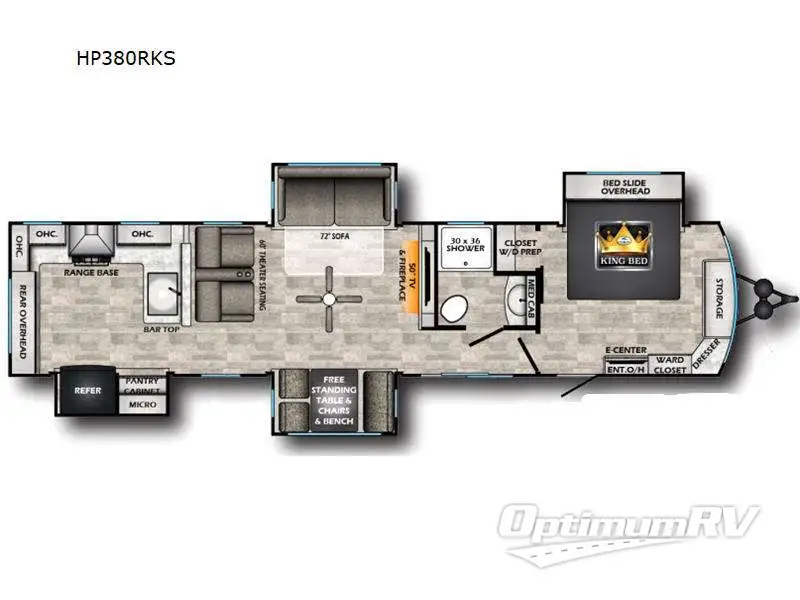 2024 CrossRoads Hampton HP380RKS RV Floorplan Photo