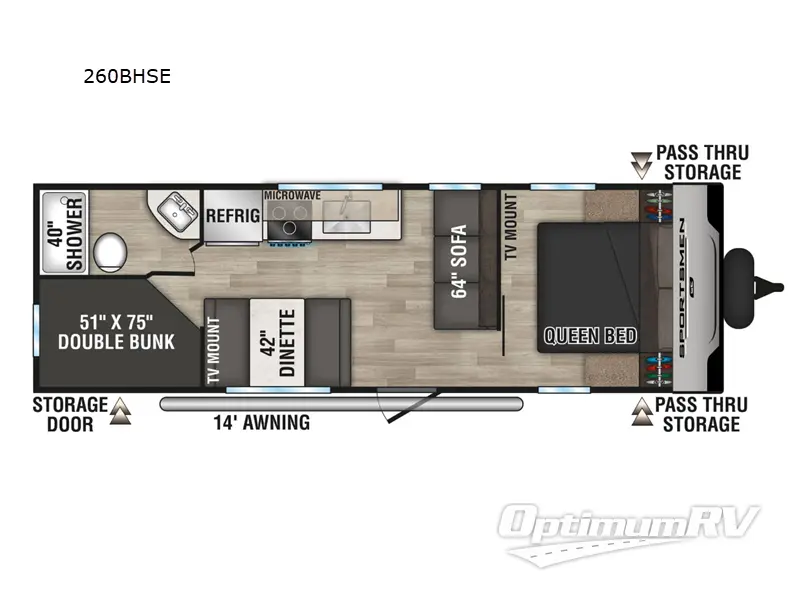 2024 KZ Sportsmen SE 260BHSE Floorplan Photo