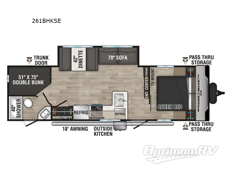2024 KZ Sportsmen SE 261BHKSE Floorplan Photo