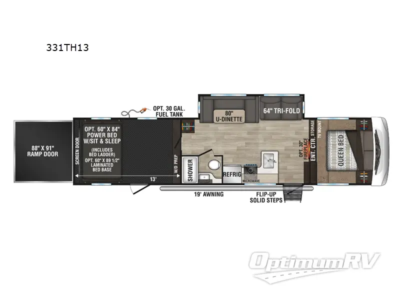 2024 KZ Sportster 331TH13 Floorplan Photo