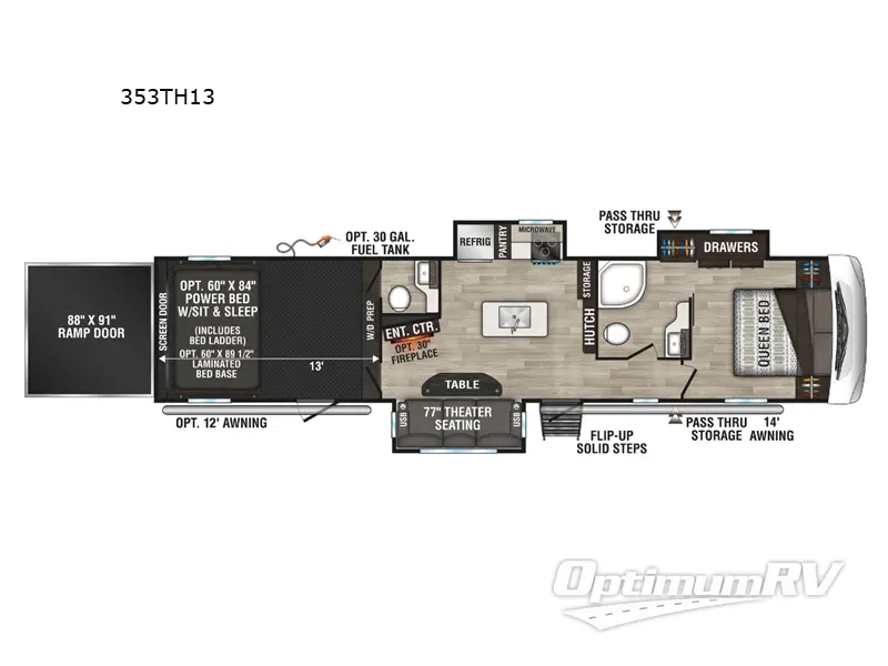 2024 KZ Sportster 353TH13 RV Floorplan Photo