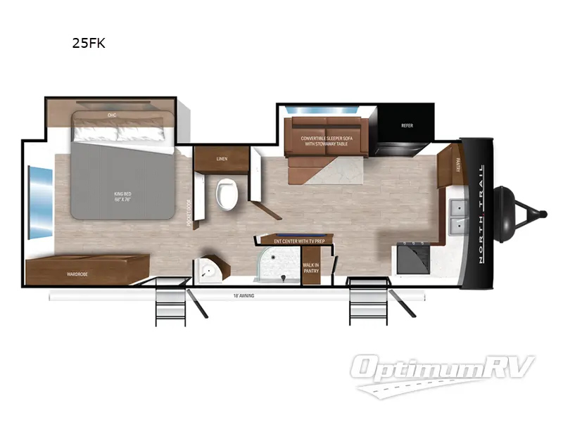 2024 Heartland North Trail 25FK RV Floorplan Photo