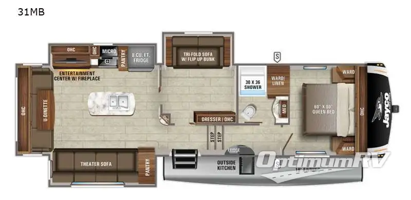 2021 Jayco Eagle HT 31MB Floorplan Photo