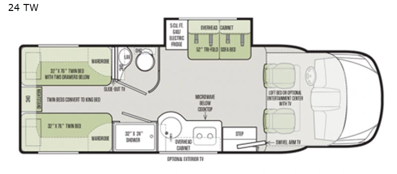 2018 Tiffin Wayfarer 24TW Floorplan Photo