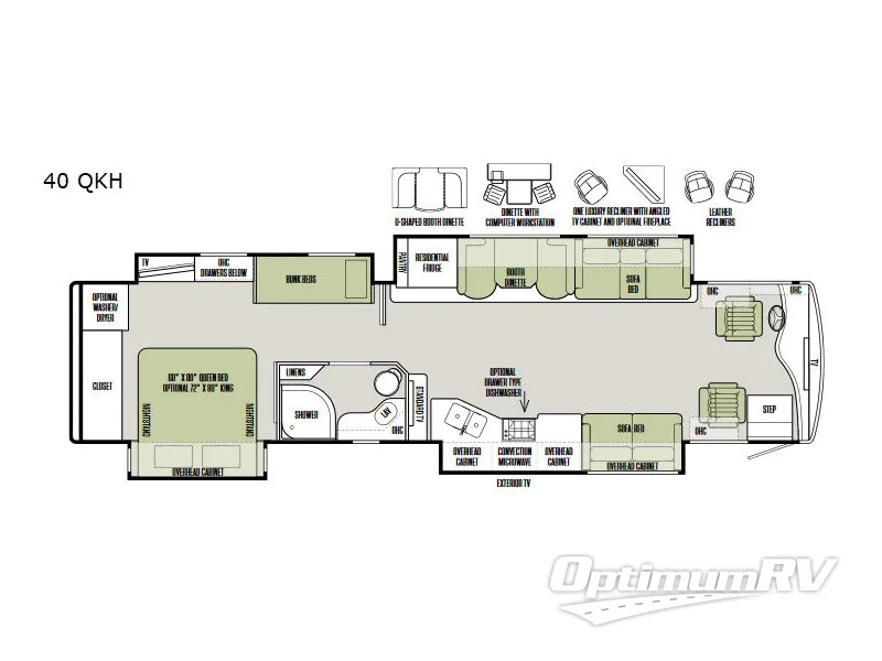 2018 Tiffin Phaeton 40 QKH Floorplan Photo