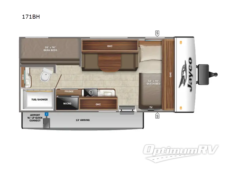 2022 Jayco Jay Feather Micro 171BH Floorplan Photo