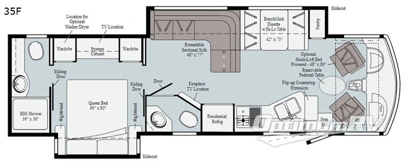 2020 Winnebago Adventurer 35F Floorplan Photo