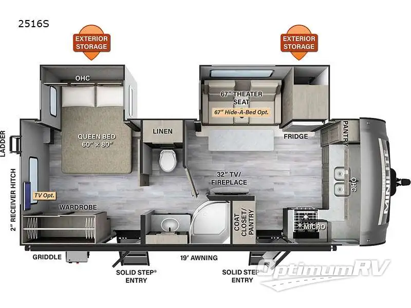 2023 Forest River Rockwood Mini Lite 2516S Floorplan Photo