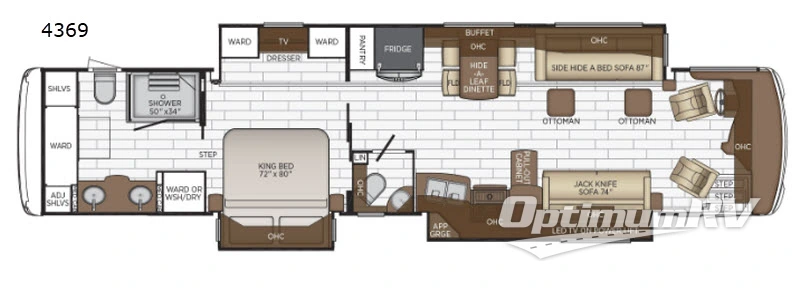 2019 Newmar Dutch Star 4369 Floorplan Photo