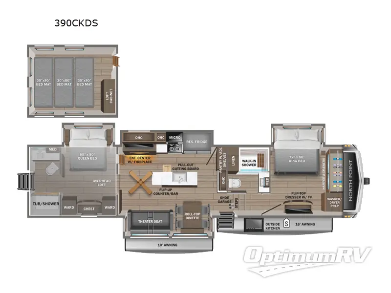 2025 Jayco North Point 390CKDS Floorplan Photo