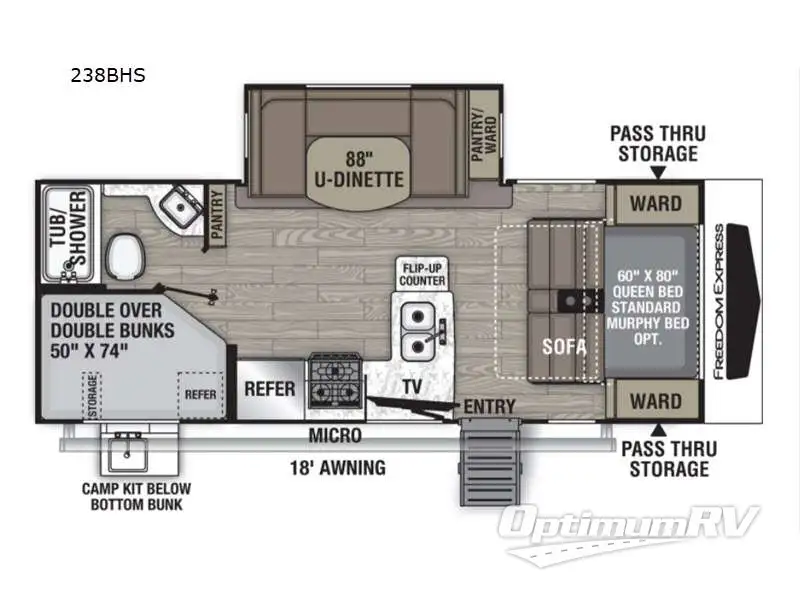 2021 Coachmen Freedom Express Ultra Lite 238BHS RV Floorplan Photo