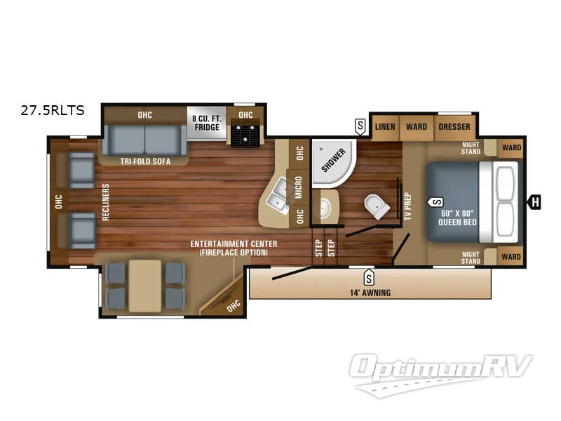 2018 Jayco Eagle HT 27.5RLTS Floorplan Photo