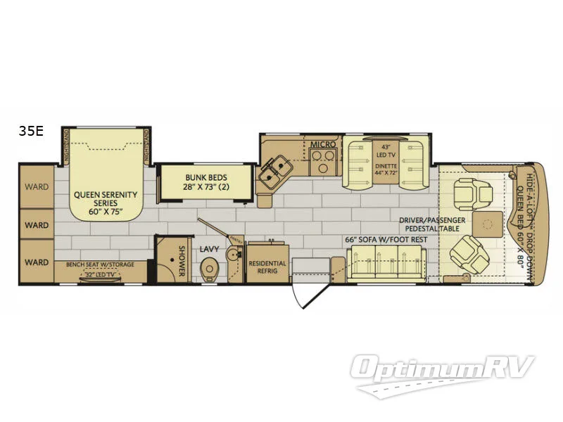 2018 Fleetwood Pace Arrow 35E Floorplan Photo