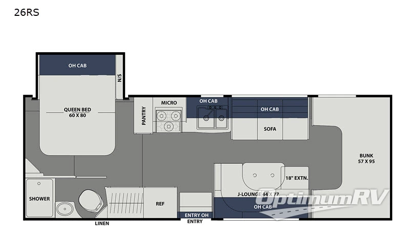 2020 Coachmen Freelander 26RS Ford 350 RV Floorplan Photo