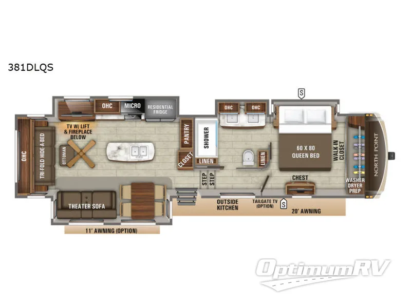 2019 Jayco North Point 381DLQS Floorplan Photo