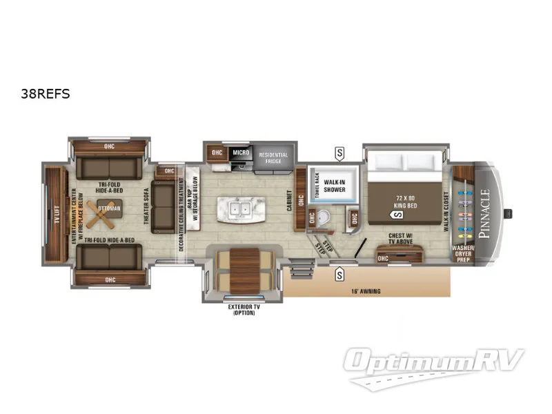 2019 Jayco Pinnacle 38REFS Floorplan Photo
