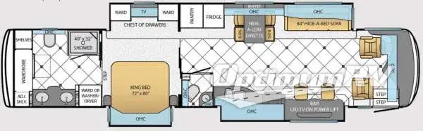 2014 Newmar Dutch Star 4369 RV Floorplan Photo