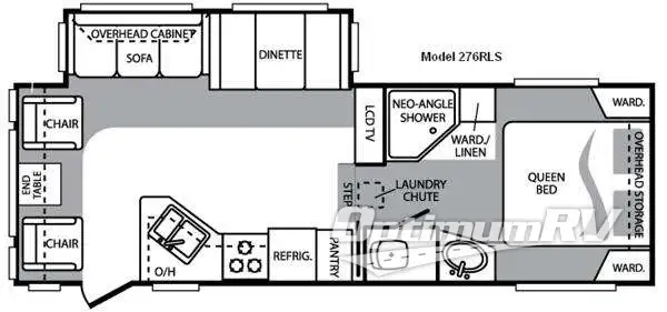 2009 Keystone Cougar 276RLS RV Floorplan Photo
