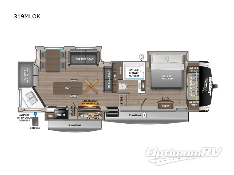 2023 Jayco Eagle 319MLOK RV Floorplan Photo