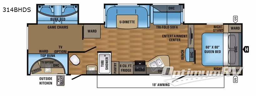 2017 Jayco Eagle HT 314BHDS RV Floorplan Photo