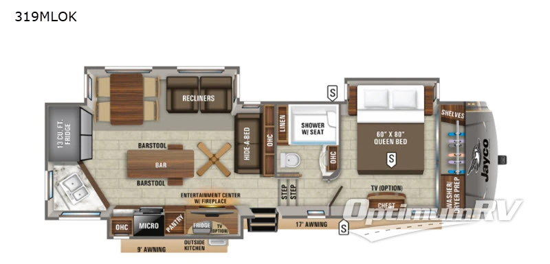 2020 Jayco Eagle 319MLOK Floorplan Photo