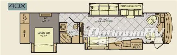 2012 Fleetwood Discovery 40X RV Floorplan Photo