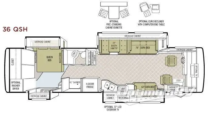 2008 Tiffin Phaeton 36 QSH RV Floorplan Photo