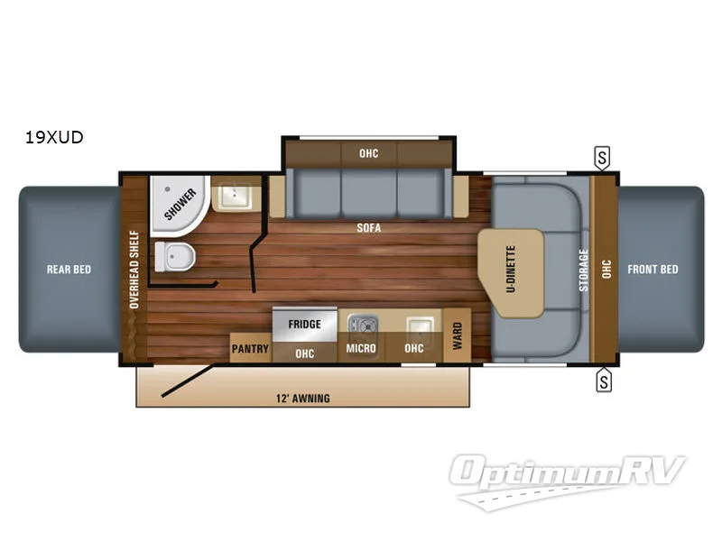 2018 Jayco Jay Feather 7 19XUD RV Floorplan Photo