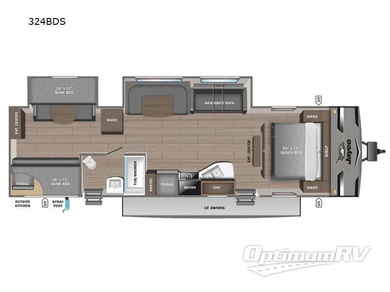2024 Jayco Jay Flight 324BDS Floorplan Photo