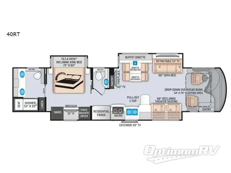 2022 Thor Tuscany 40RT RV Floorplan Photo