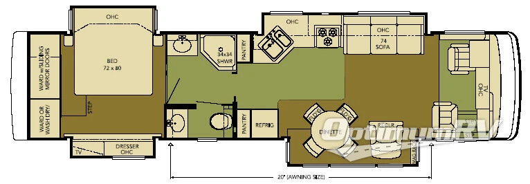 2008 Newmar Kountry Star Diesel KSDP 3916 RV Floorplan Photo