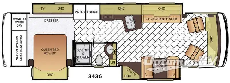 2016 Newmar Ventana LE 3436 Floorplan Photo