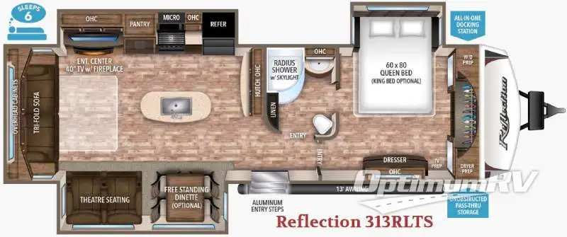 2017 Grand Design Reflection 313RLTS Floorplan Photo
