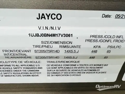 2021 Jayco Jay Flight SLX 8 264BH RV Floorplan Photo