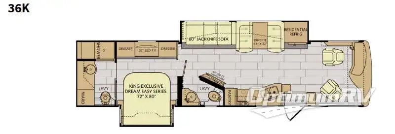 2016 Fleetwood Excursion 36K Floorplan Photo