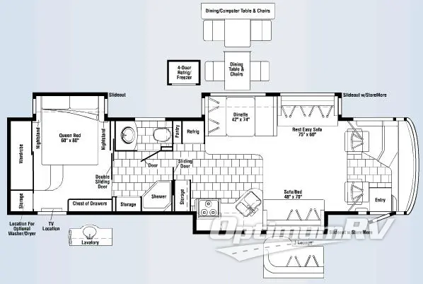 2007 Winnebago Journey 39K RV Floorplan Photo