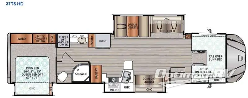 2016 Dynamax FORCE 37TS HD Floorplan Photo
