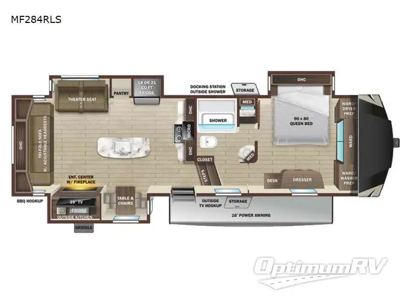 2022 Highland Ridge Mesa Ridge MF284RLS RV Floorplan Photo